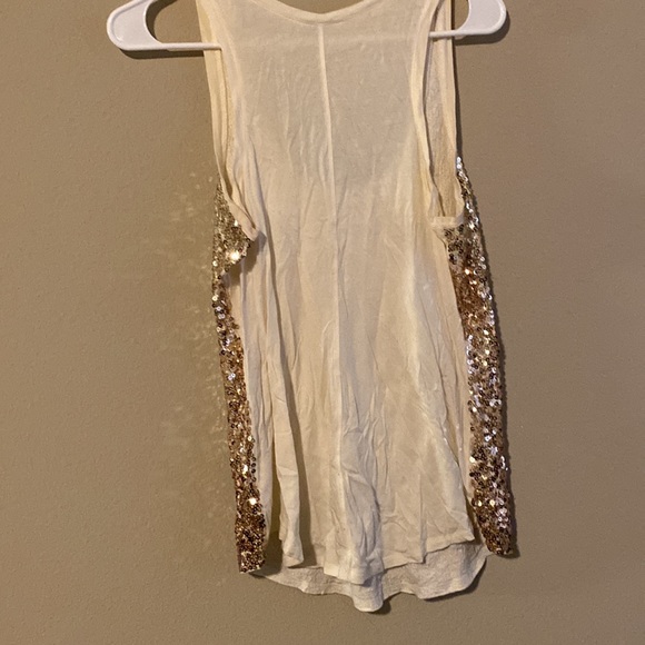 Express Gold Sequin Racerbank Tank - Picture 2 of 5